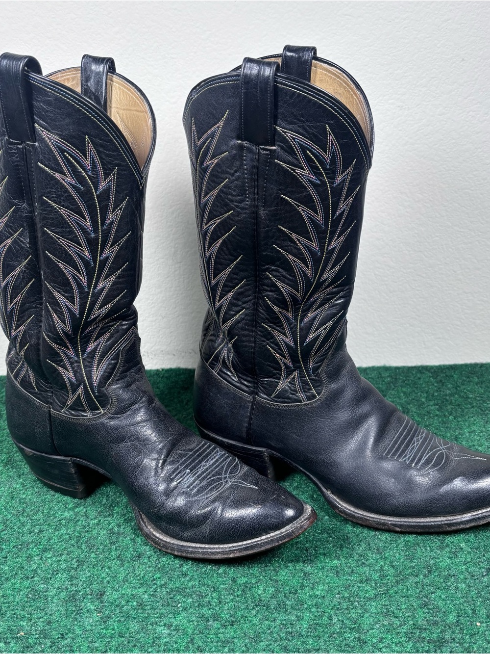 Olsen Stelzer Embroidered Western Boots Size 11 Made In Henrietta Texas